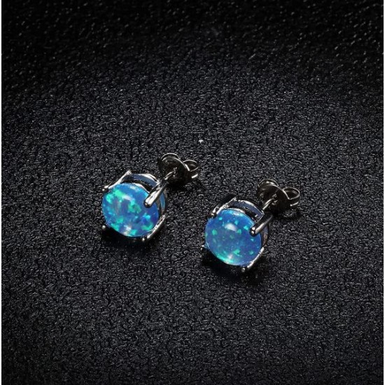 3 Pair Stud Earrings Set For Womens Teens Opal Birthstone Earrings For Sensitive Ears Round Gemstone Ear Stud Gift 4mm 6mm 8mm 3 Pair Stud Earrings Set For Womens Teens Opal Birthstone Earrings For Sensitive Ears Round Gemstone Ear Stud Gift 4mm 6mm 8mm
